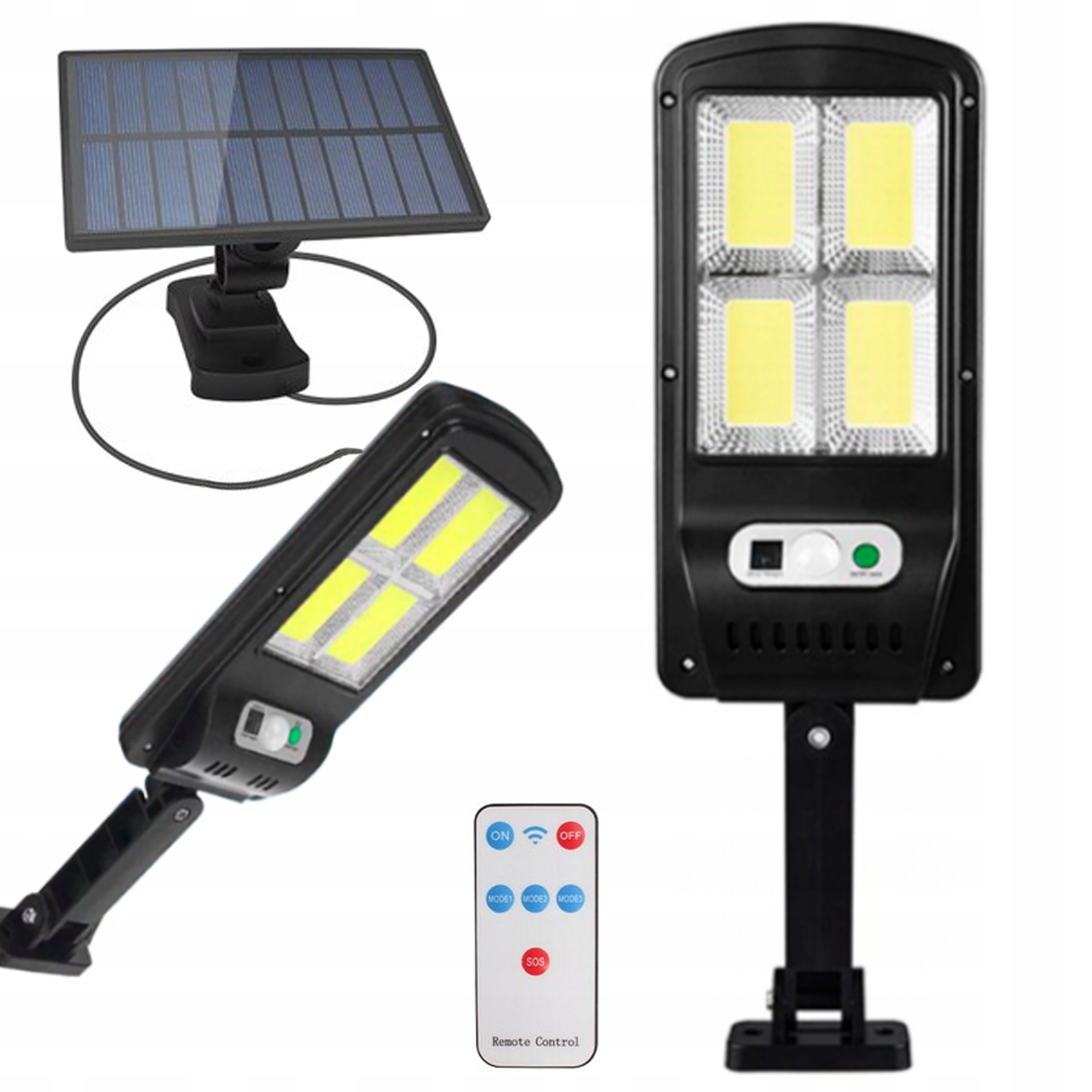 

Lampa Solarna Uliczna Latarnia 128LED Uchwyt+pilot