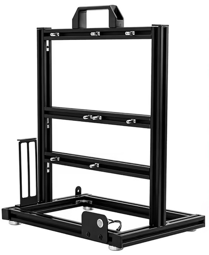 Metalfish BlockCase Black – otevřená hliníková skříň Atx