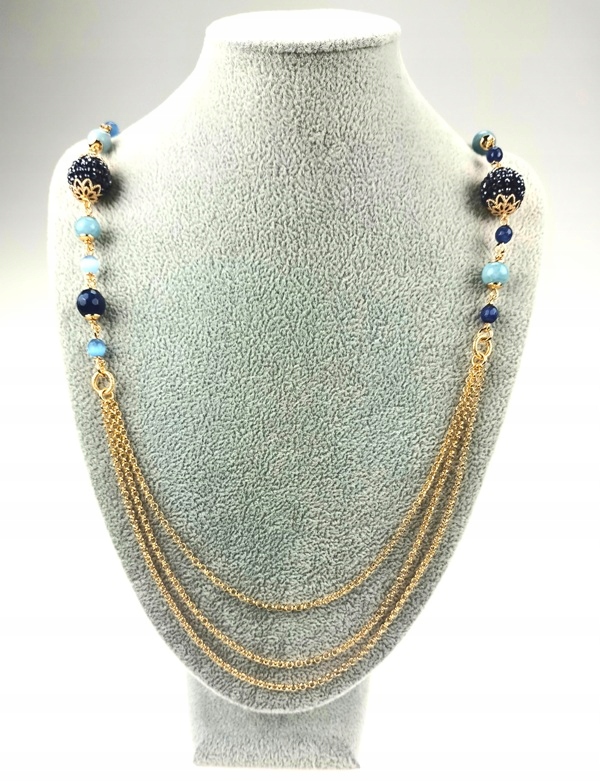 DZIEŃ MAMY NASZYJNIK MOSIĄDZ POZŁACANY KOCIE OKO JADEIT KRYSZTAŁKI AKWAMARY Marka Inna marka