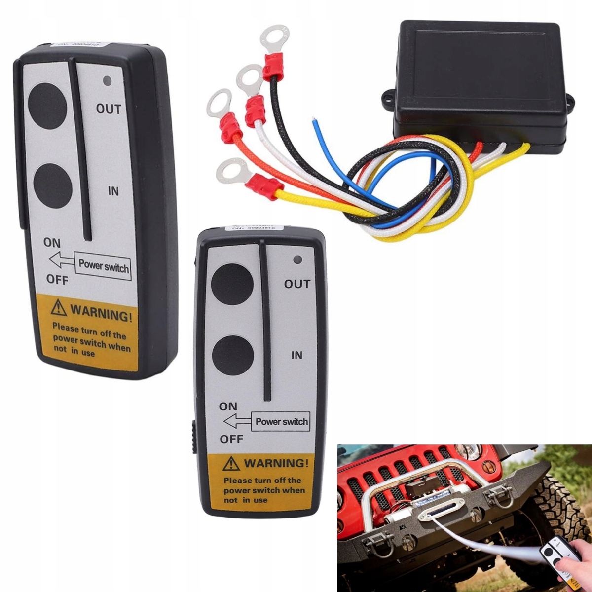 2x UNIWERSALNY PILOT BEZPRZEWODOWY DO WYCIĄGARKI 12V RADIOWY WINDA Model 12v