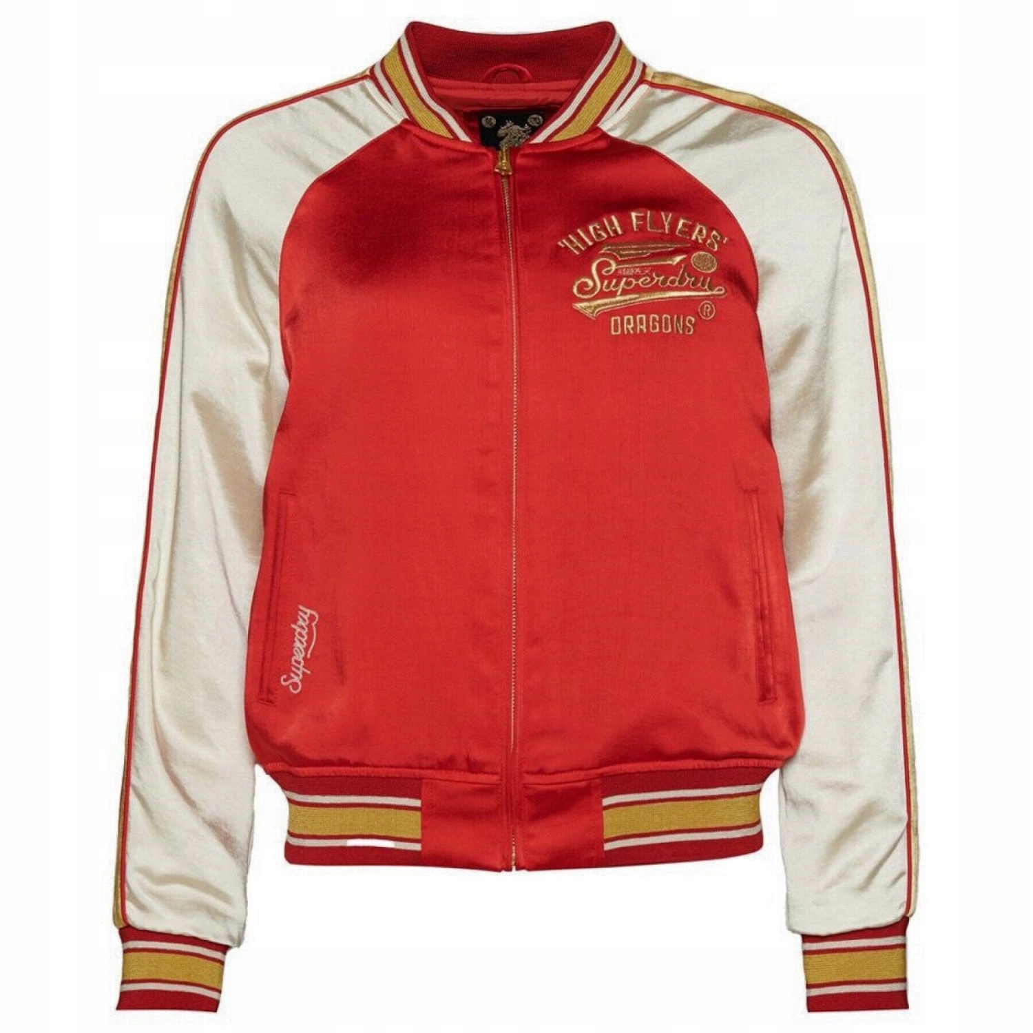 Dámská bomber bunda Superdry tenká lehká červená přechodová velikost L Eu 40