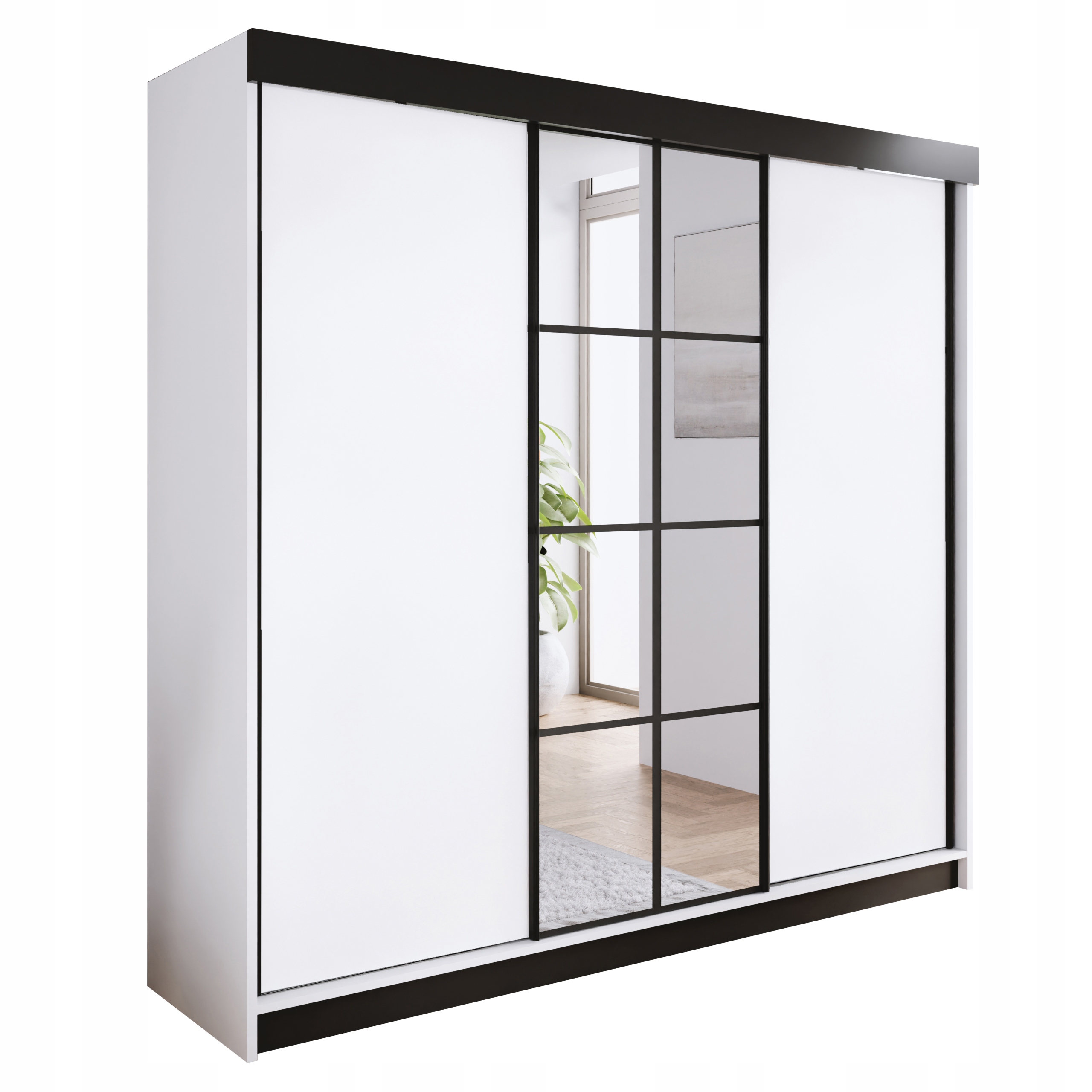 Skříň se zrcadlem Bari 1 bílá 250 se zrcadly