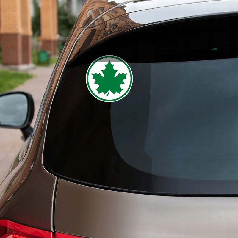 NAKLEJKA Młody Kierowca ZIELONY LISTEK LIŚĆ 11cm Okrągła na szybę samochód Producent MGDesign