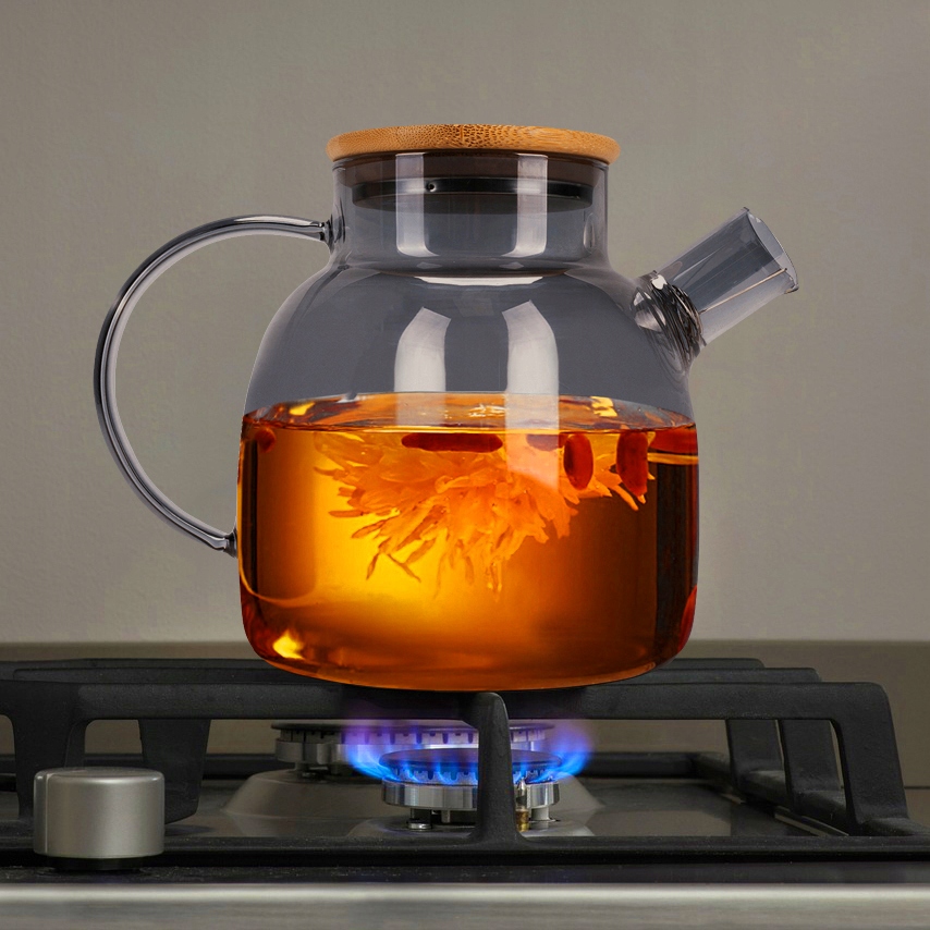 SZKLANY DZBANEK DO HERBATY lemoniady ZAPARZACZ z pokrywką KAMILLE 1500 ml Marka Kamille