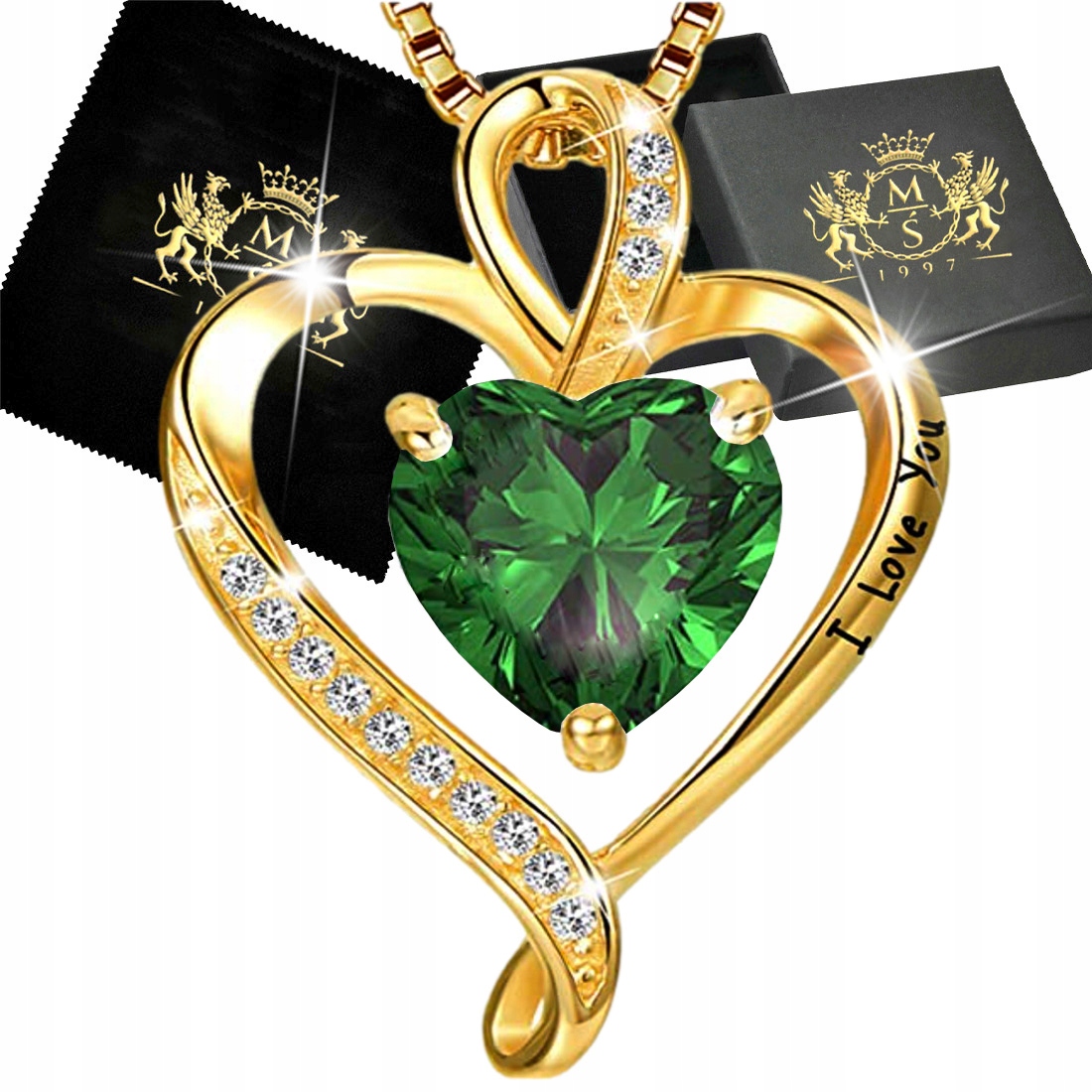 Zlatý náhrdelník Stříbro 925 Pozlacený Přívěsek Přívěsek Srdce jako Dárek