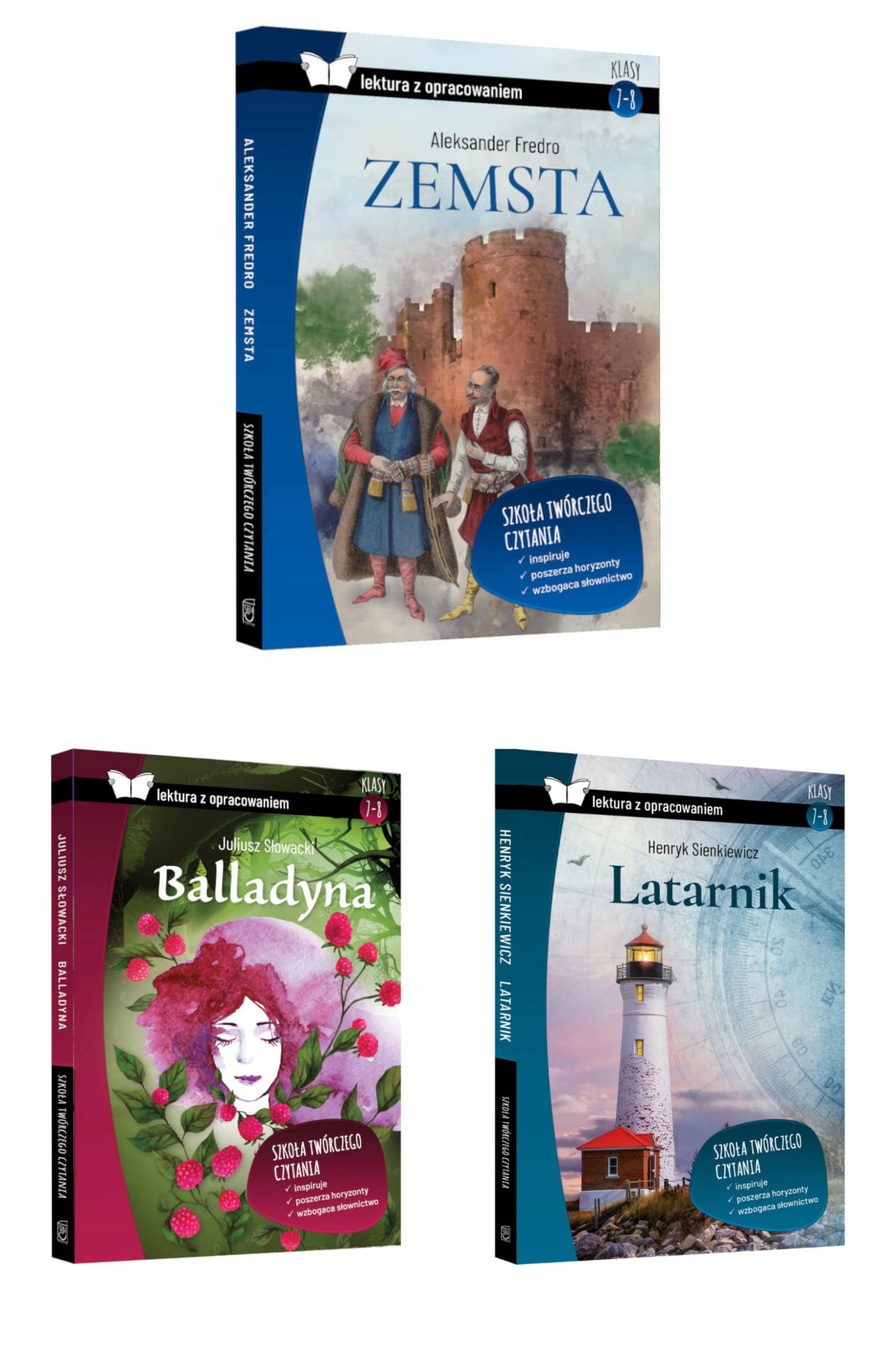

Obowiązkowe Lektury kl.7 Balladyna Zemsta Latarnik