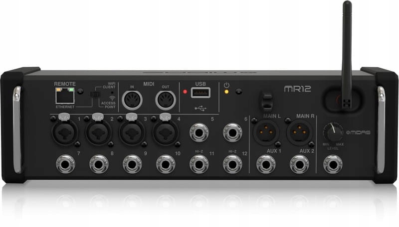 Midas MR12 Digitální mixážní pult, 12 vstupů, WiFi router, Usb rekordér
