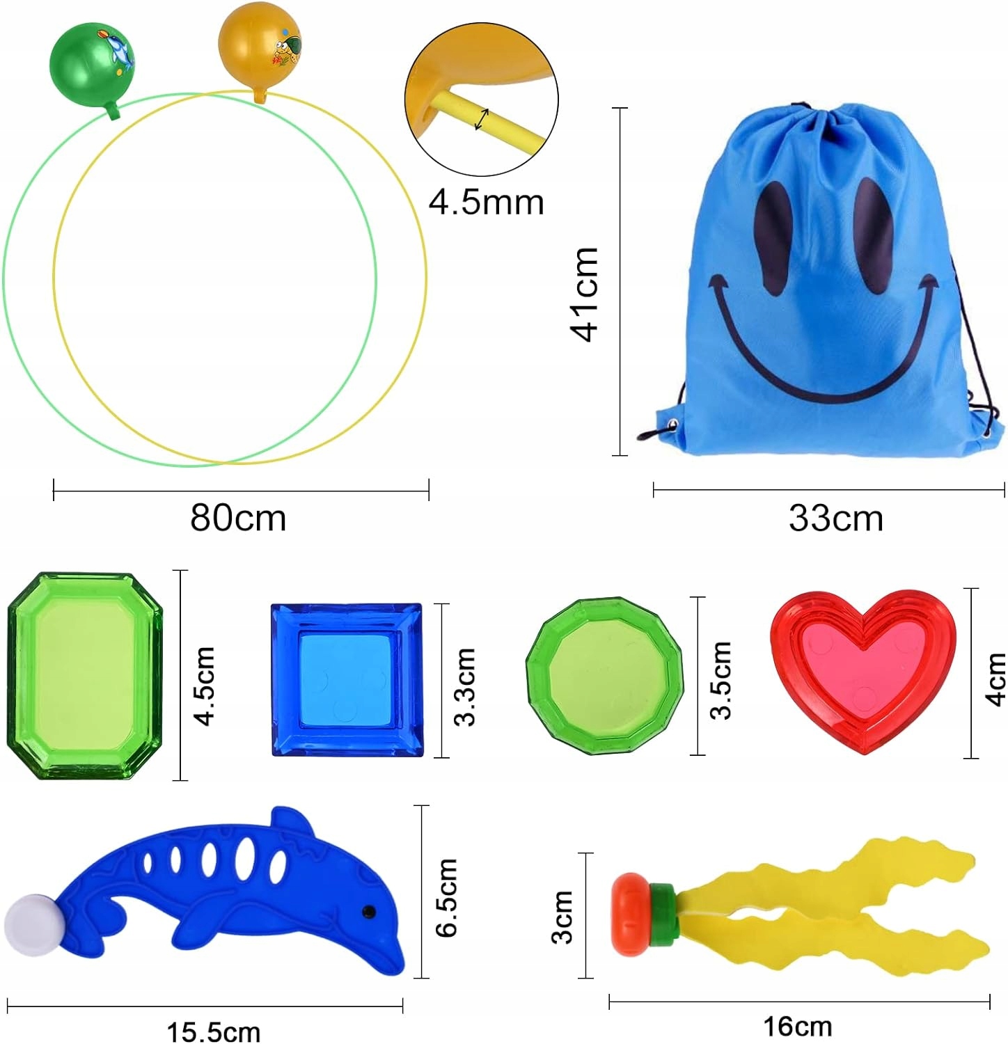 Zabawki do Basenu Wody Zestaw do Nurkowania Wyławiania dla Dzieci 20 el. Marka inna