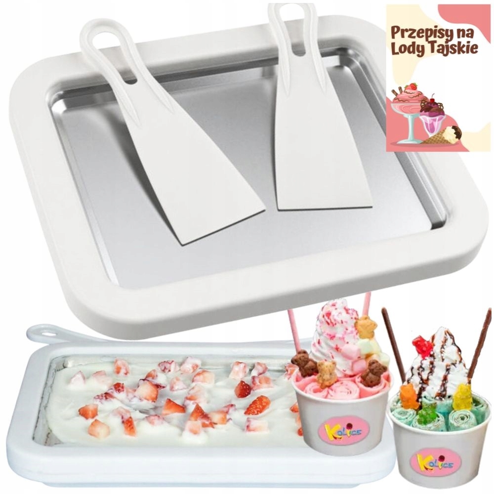 MASZYNA DO ROBIENIA LODÓW W DOMU LODY TAJSKIE ZESTAW TACA + PRZEPISY GRATIS