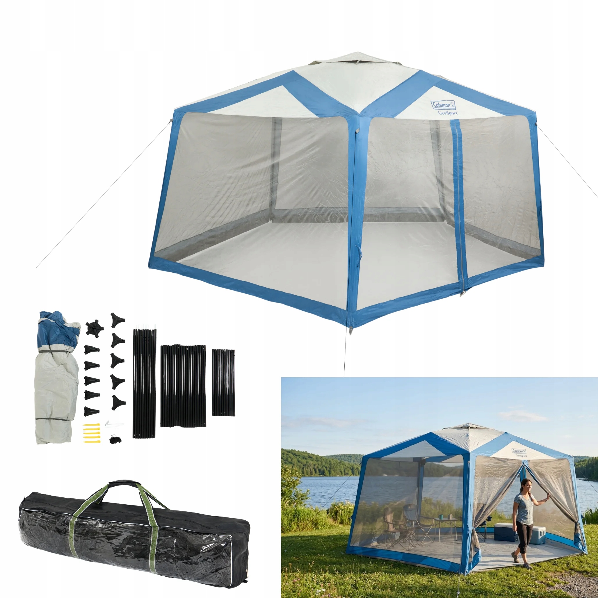 Stan s moskytiérou 4,8x4,8x2,4 m turistický pavilón hviezda 190T
