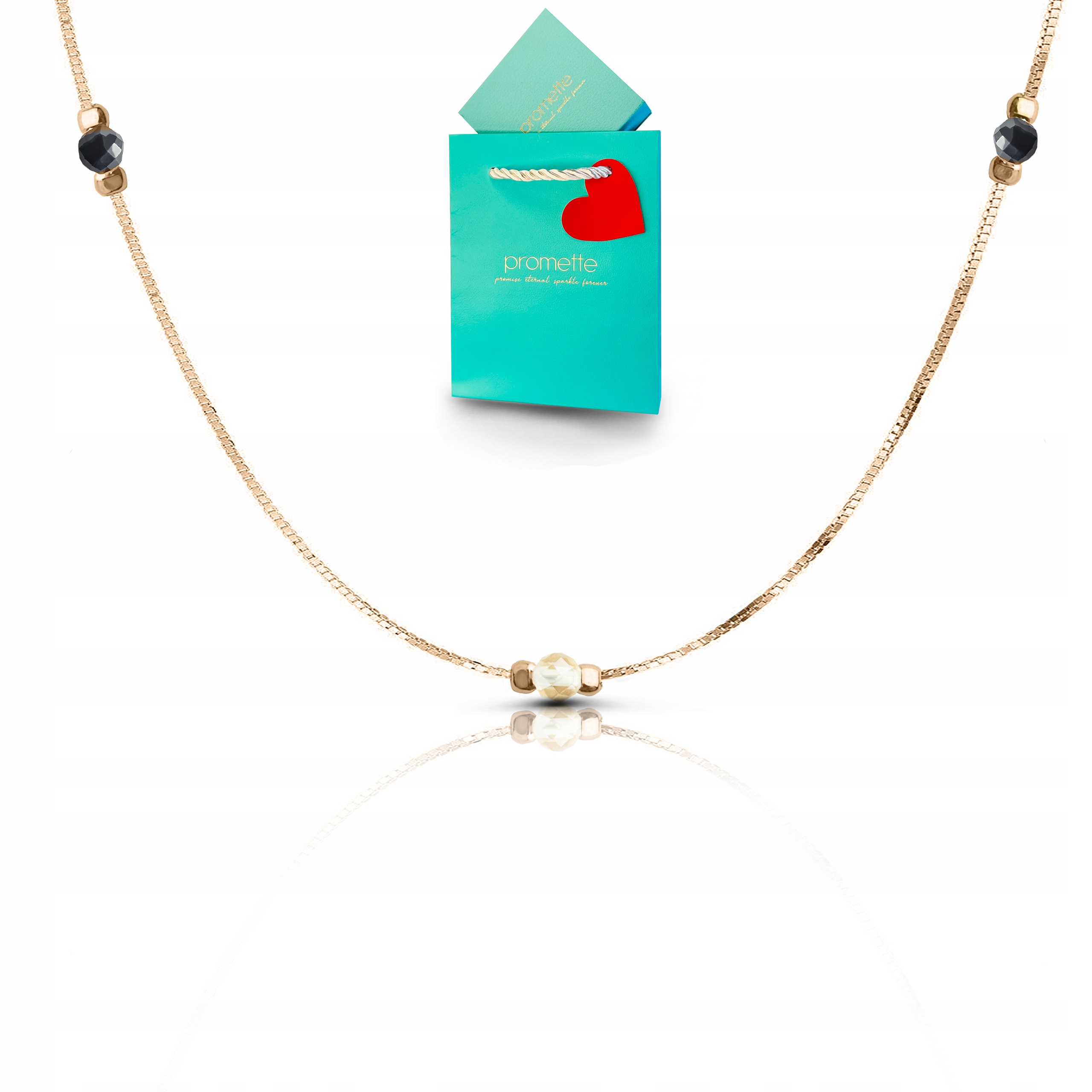 Turmalín citrín náhrdelník choker přírodní kameny pozlacený stříbro 925