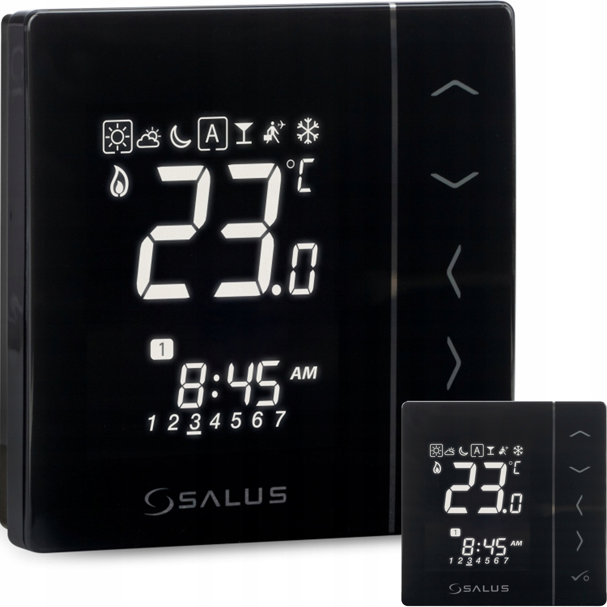 Drátový Regulátor Teploty VS30B Týdenní Salus Černý