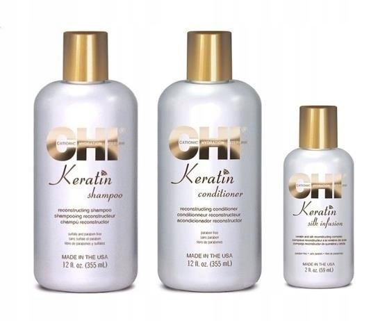 Chi Keratin Szampon 355ml Odżywka 355ml Jedwab 59-Zdjęcie-0