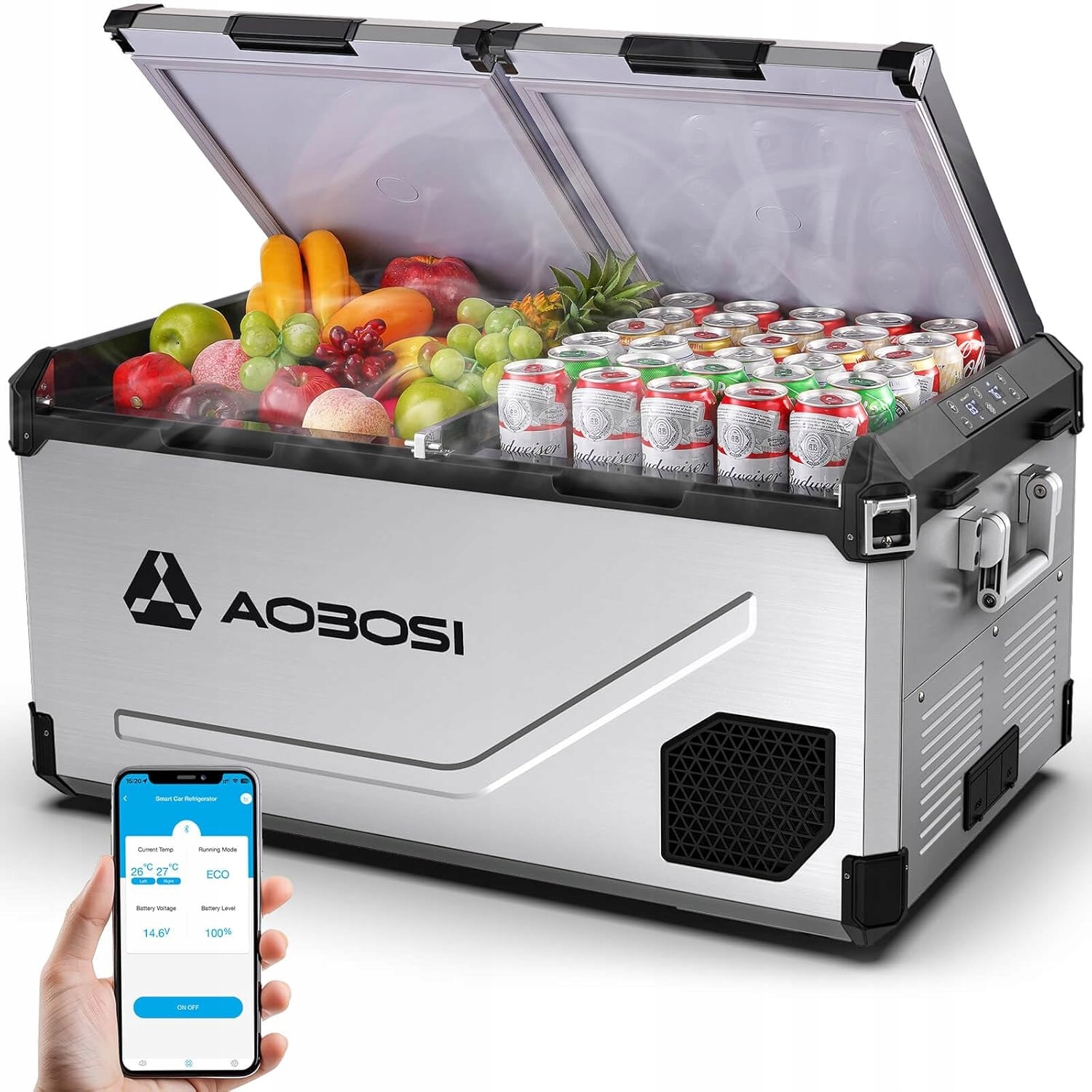 Lodówka samochodowa Tir Ciężarówka Kamper 95L XXL 12/24V dwustrefowa -20°C