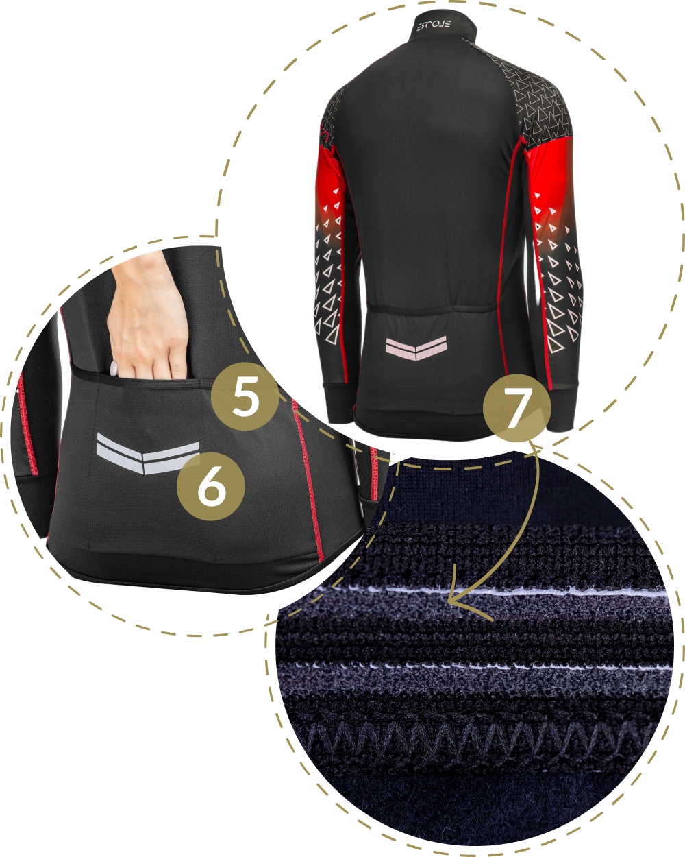 Koszulka kolarska na rower DŁUGI rękaw męska XXXL Płeć produkt uniseks