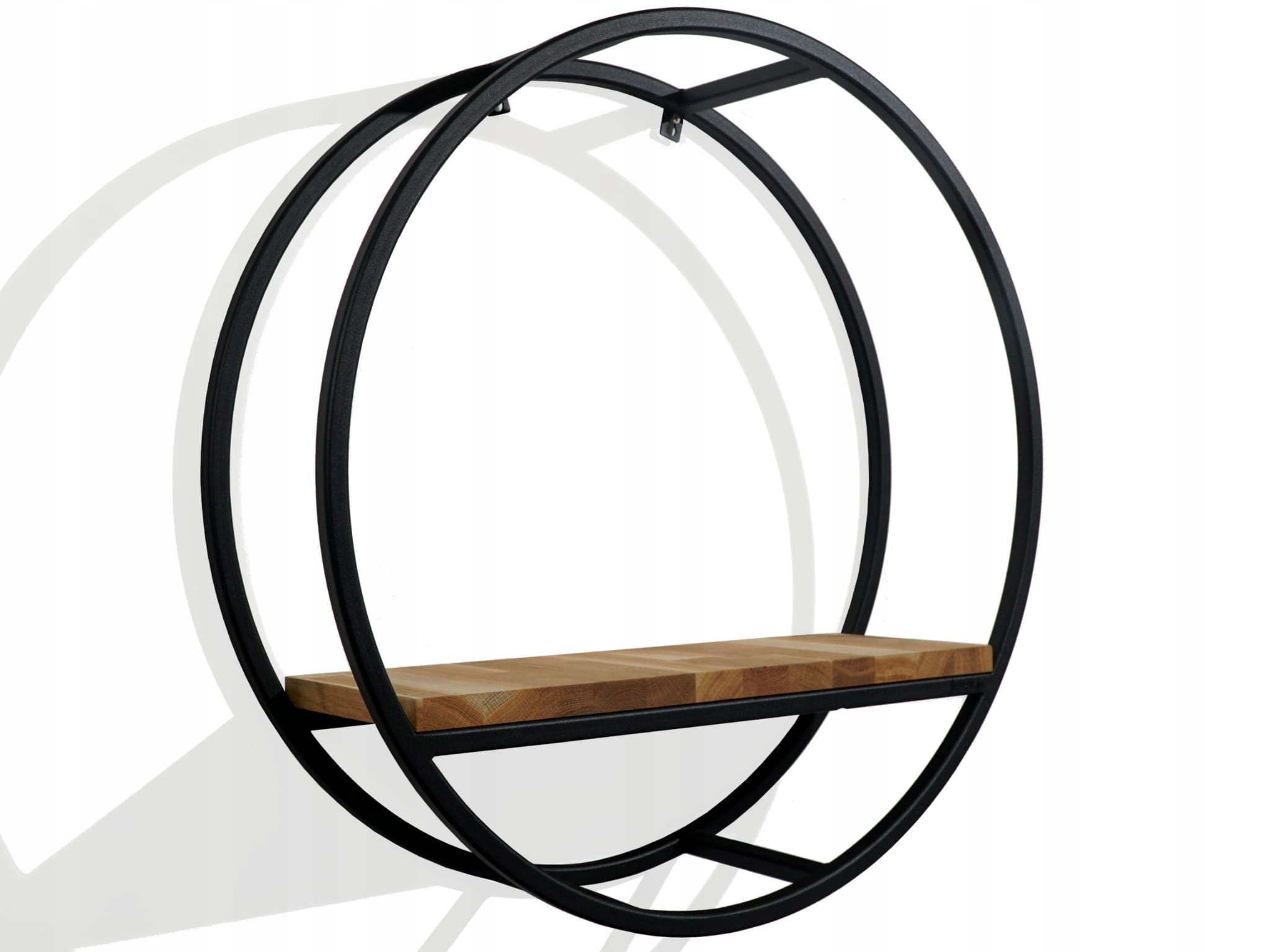 

Półka loftowa metalowa okrągła dębowa dąb 60cm 3d