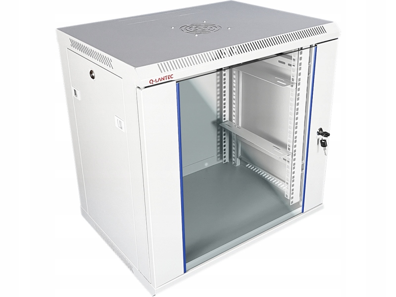 Szafa rack 19" wisząca 9U 450 składana szara