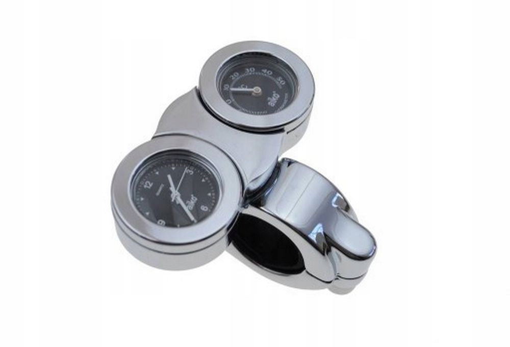 ХРОМОВАНІ ГОДИННИК З ТЕРМОМЕТРОМ КЕРМО 22/25