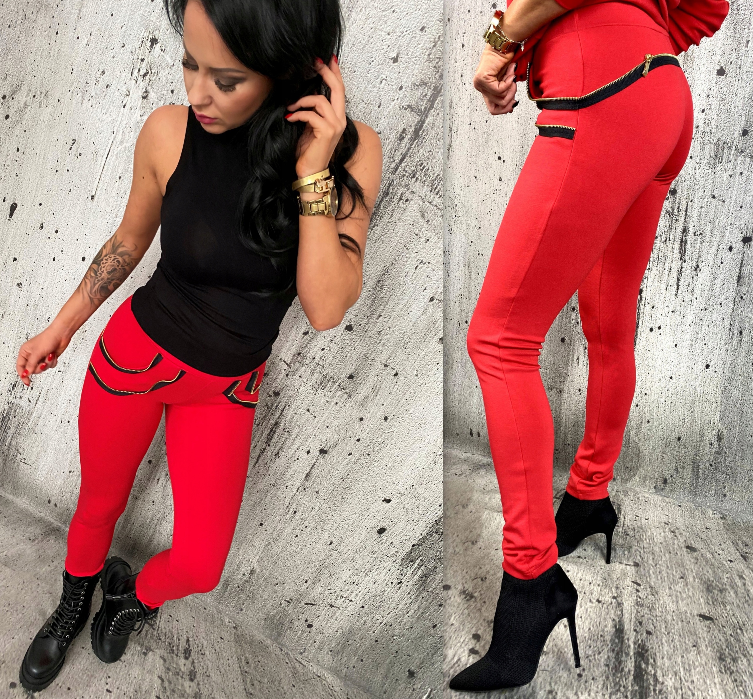 LipMar spodnie leginsy modelujące skinny zip XS 34 Rozmiar XS