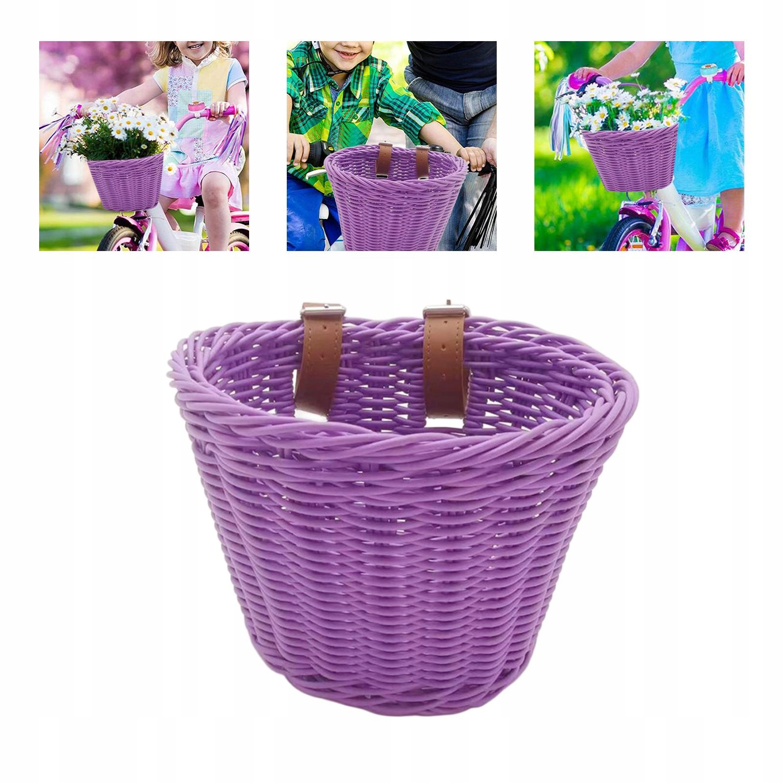 Wiklinowy koszyk rowerowy dla dzieci Przenośny Model 1
