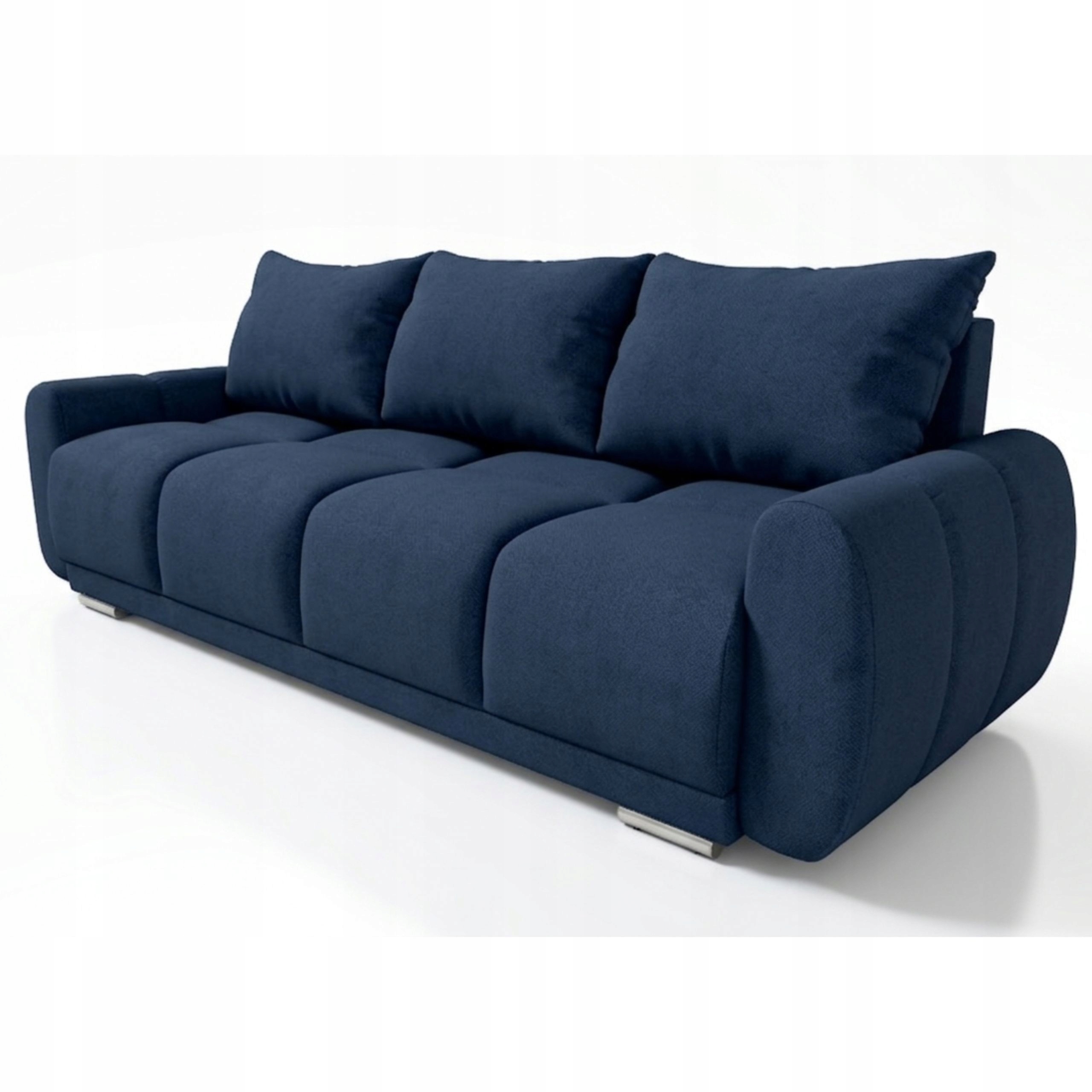 Modrá Rozkládací Pohovka S Funkcí Spaní Honey S Úložným Prostorem Velvet