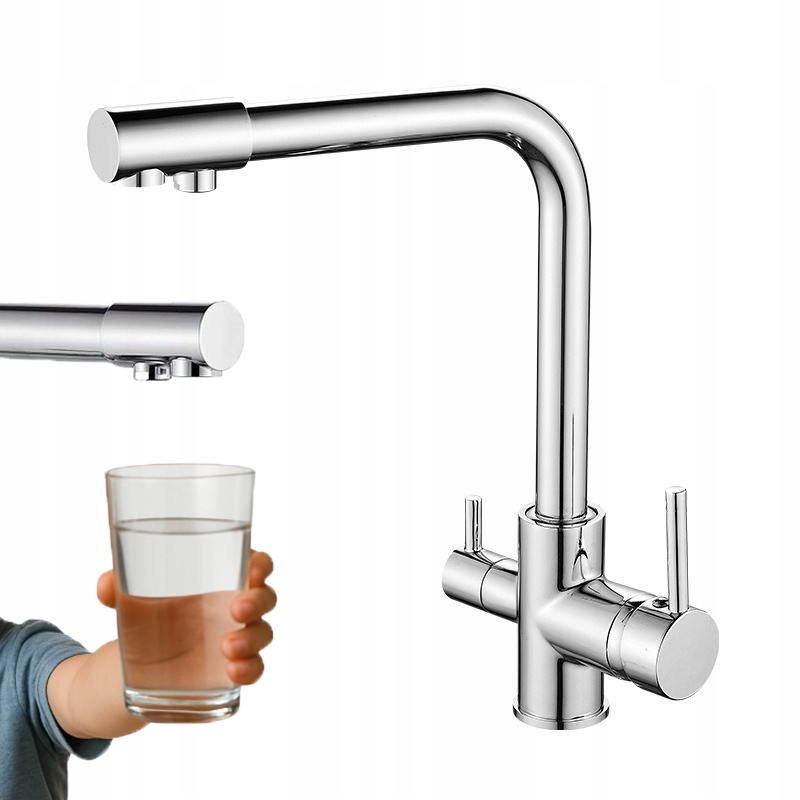 Kuchyňská Třícestná Baterie S Otočným Výtokem Kuchyňská Baterie Filtr Chrom