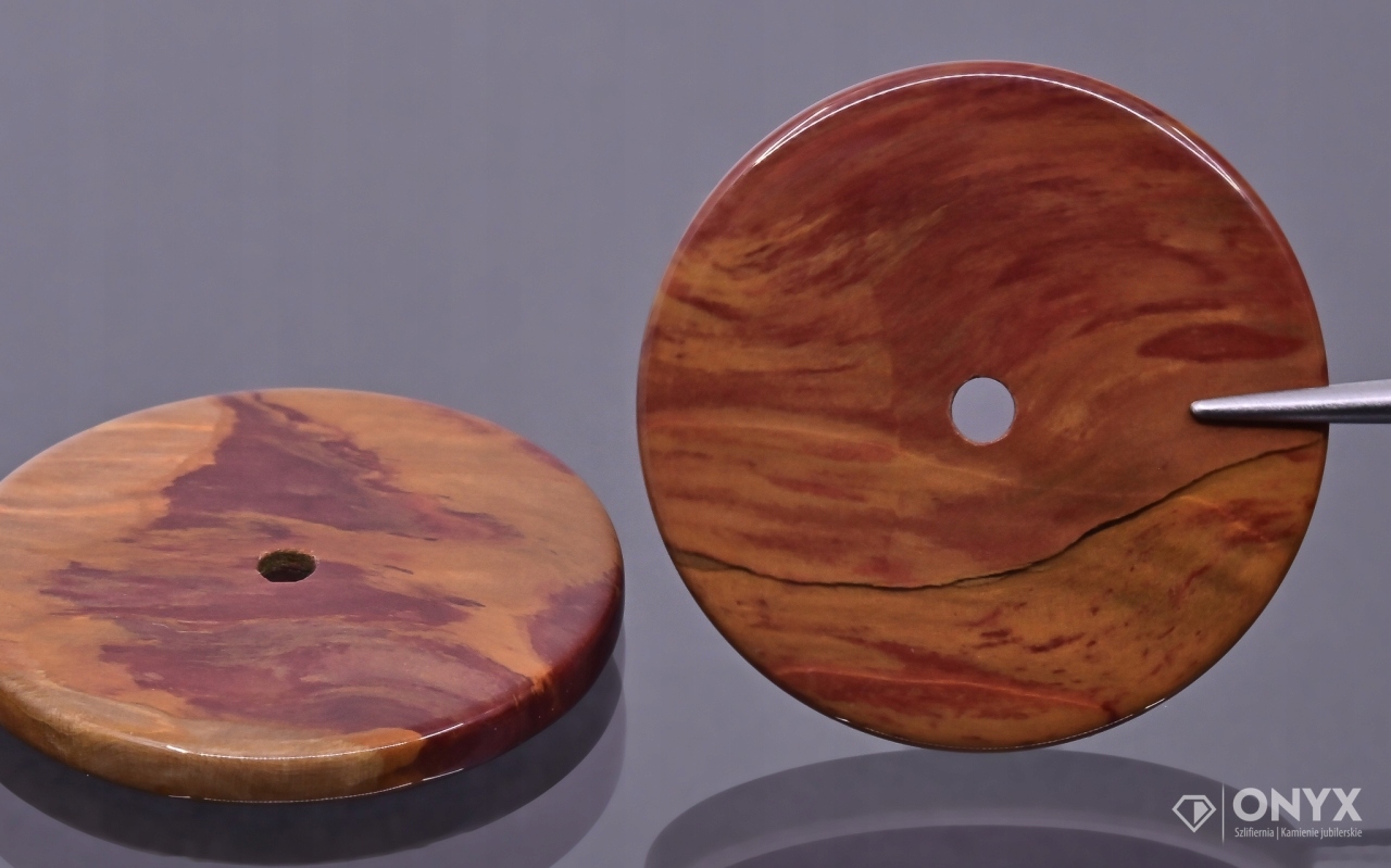 Dřevo zkamenělé dlaždice vrtané kulaté fi 25 mm