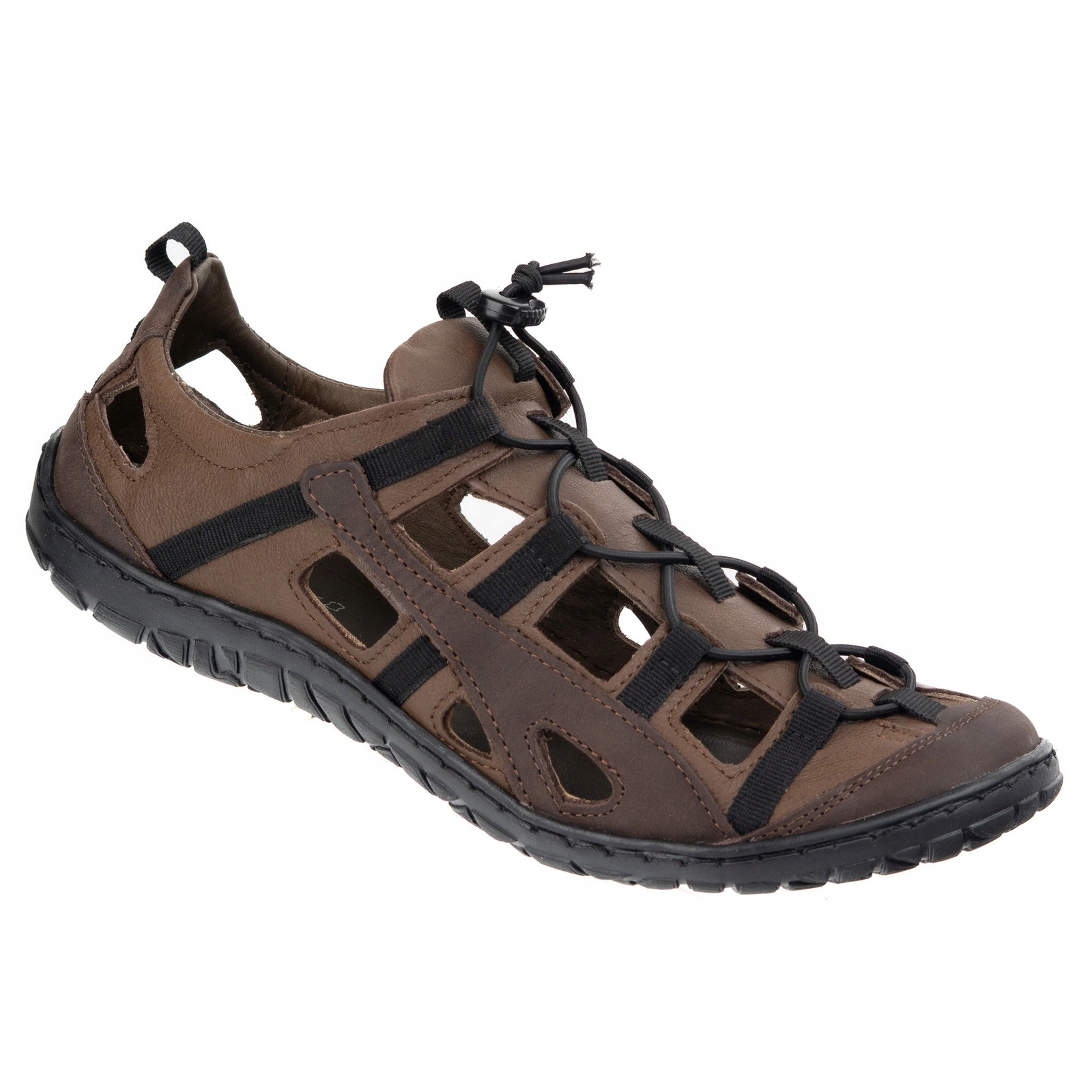 Pánské kožené prodyšné cyklistické boty 262KZ hnědé 42