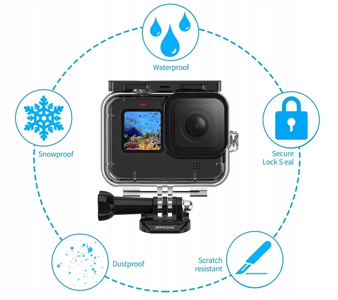 OBUDOWA OCHRONNA WODOODPORNA do 45M dla GOPRO HERO 9 / 10 / 11 / 12 Marka Admir