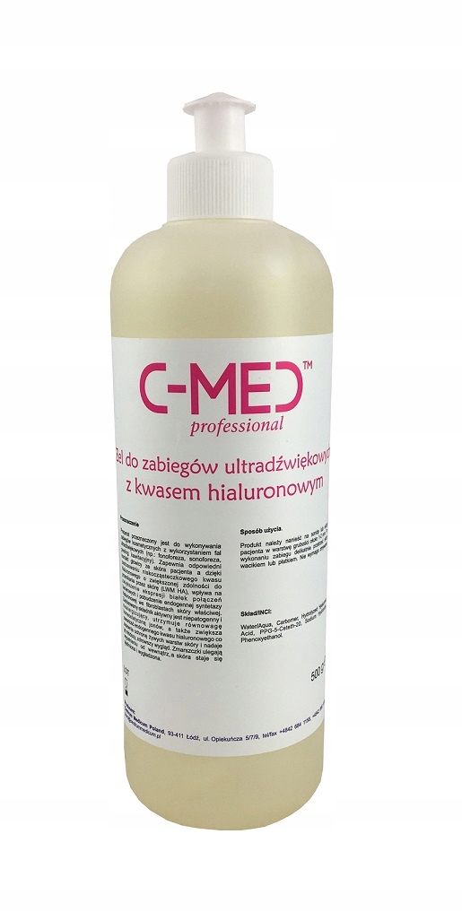 

Żel do ultradźwiękówz kwasem hialuronowym 500 ml