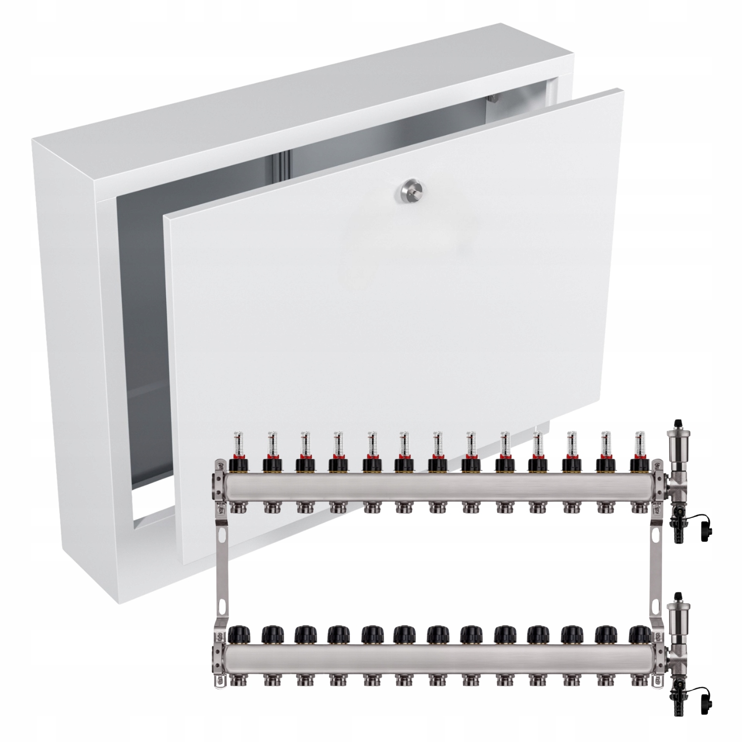 Nerezový Rozdělovač Podlahových Krytin 13+ Nástěnná Skříňka Bílá