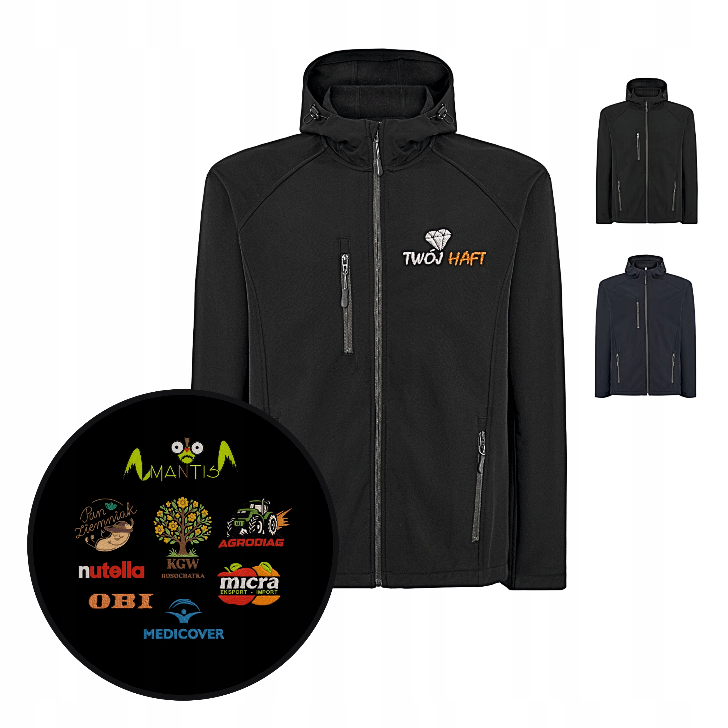 Softshellová bunda Kapuce Vlastní Odolná Výšivka (ne potisk) Pánská grafika S-3XL