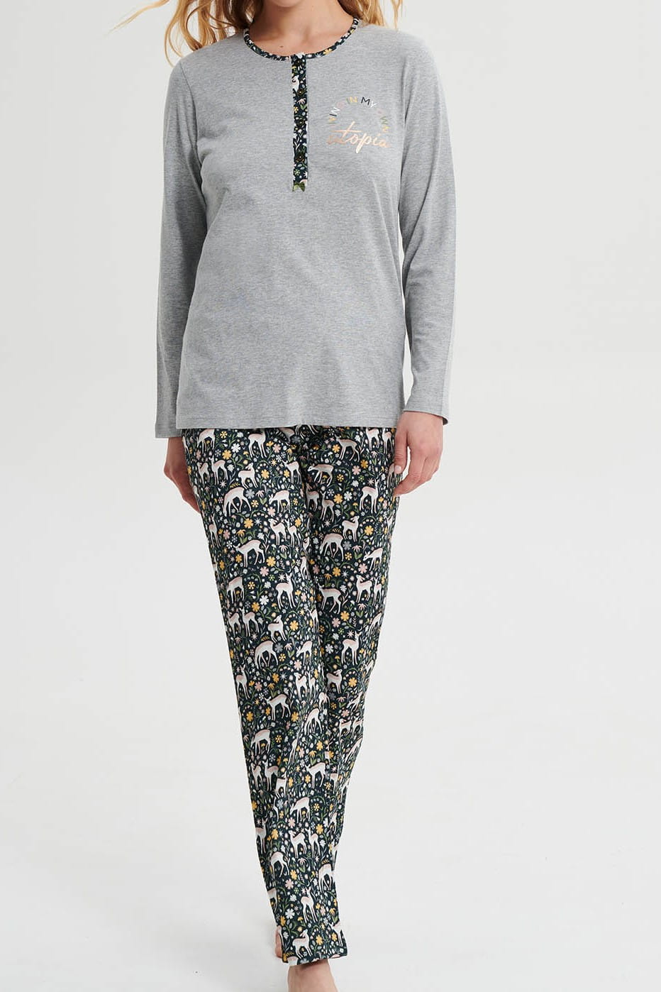 Dámské pyžamo Vamp 19430 šedé [Velikost: S]