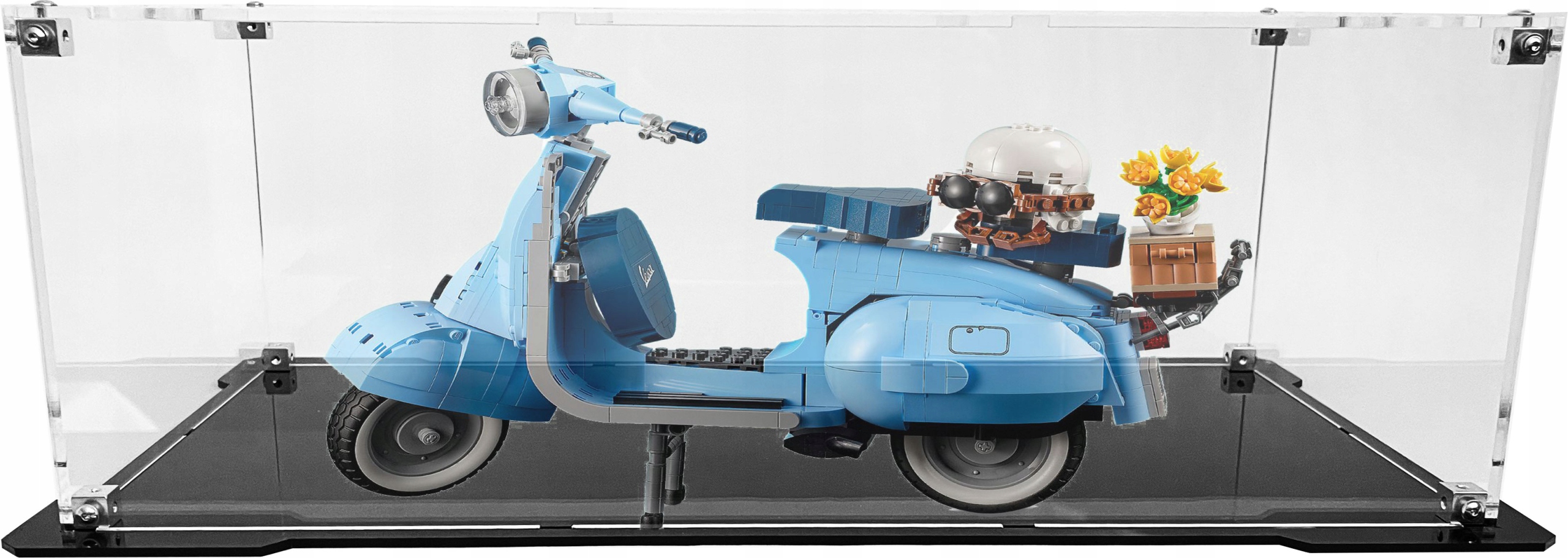 Vitrína s černou základnou pro sadu Lego 10298 Creator Expert Vespa 125