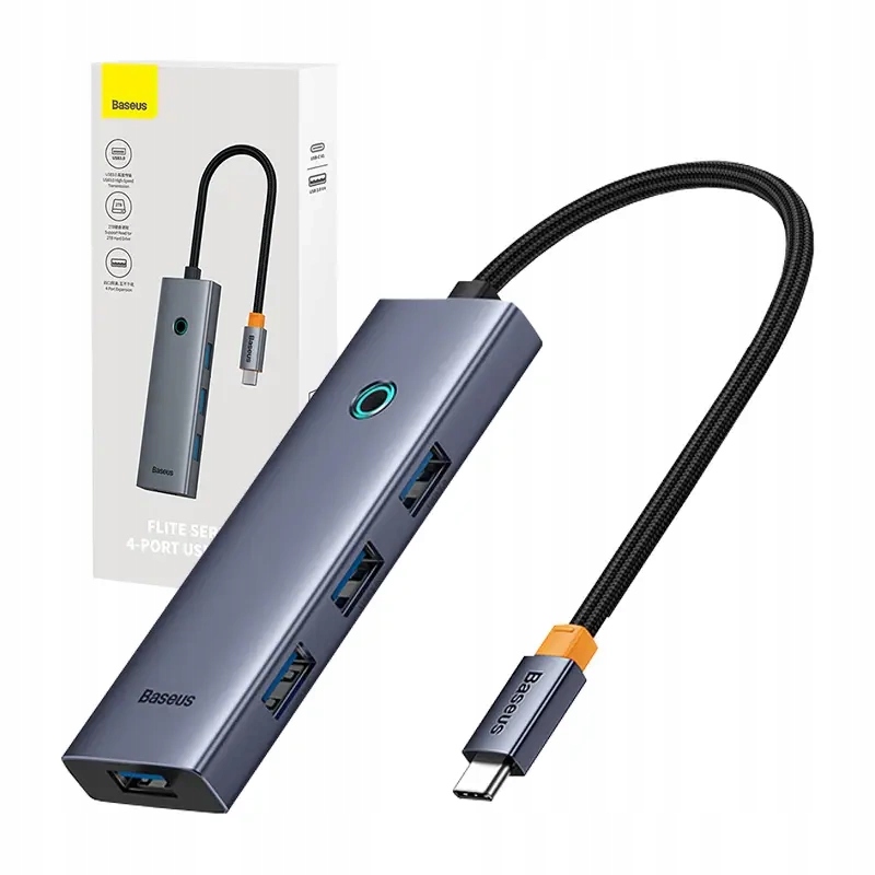 Hub Usb-c Baseus UltraJoy 4x Usb 3.0 5Gbps Adapter Rozdzielacz Rozgałęźnik