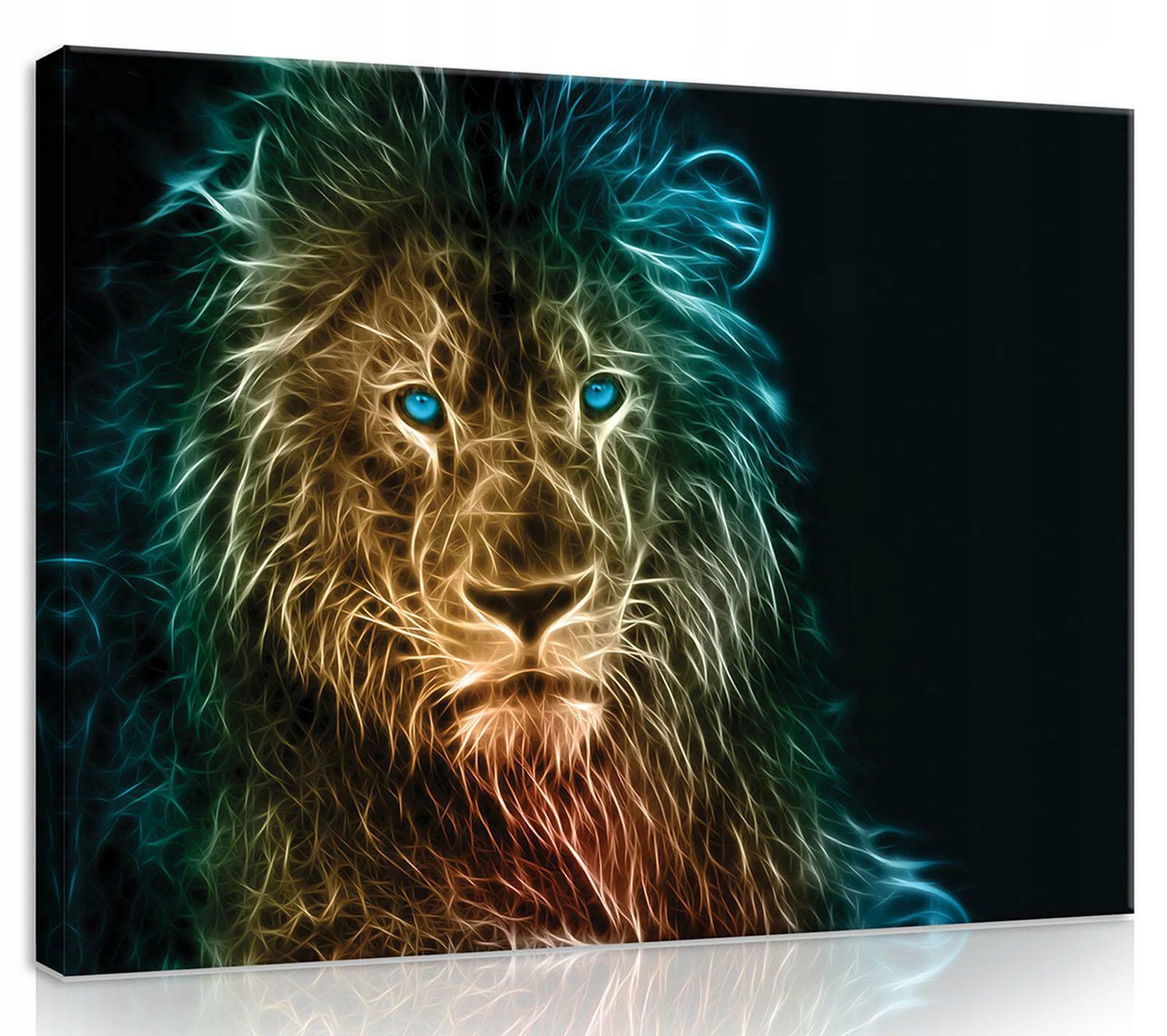 Obraz Na Plátně Canvas 100x75 Lev Světlo Neon
