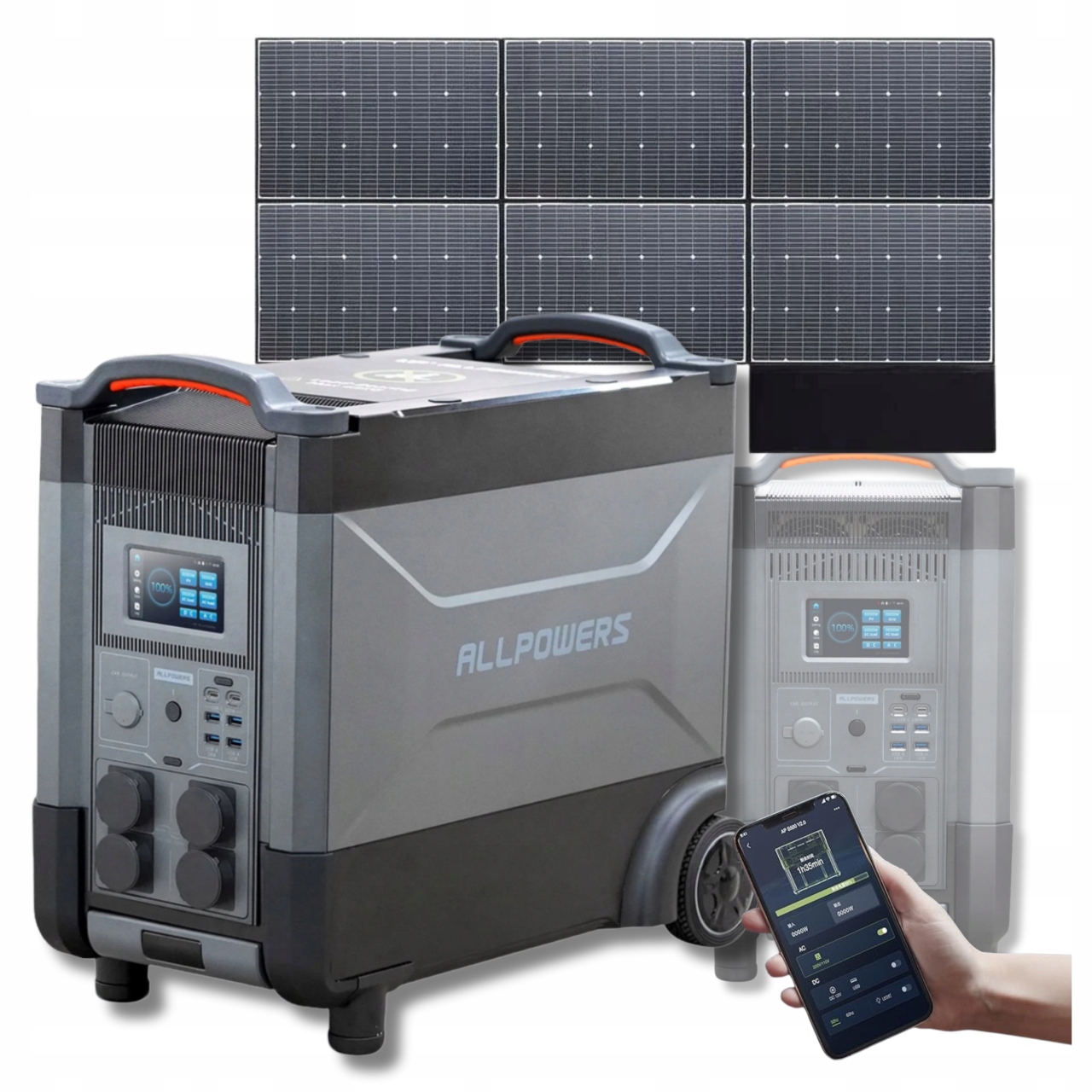 Allpowers R4000 4000W 3456Wh Zestaw Z Panelem Solarnym 600W Ładowarka Ups
