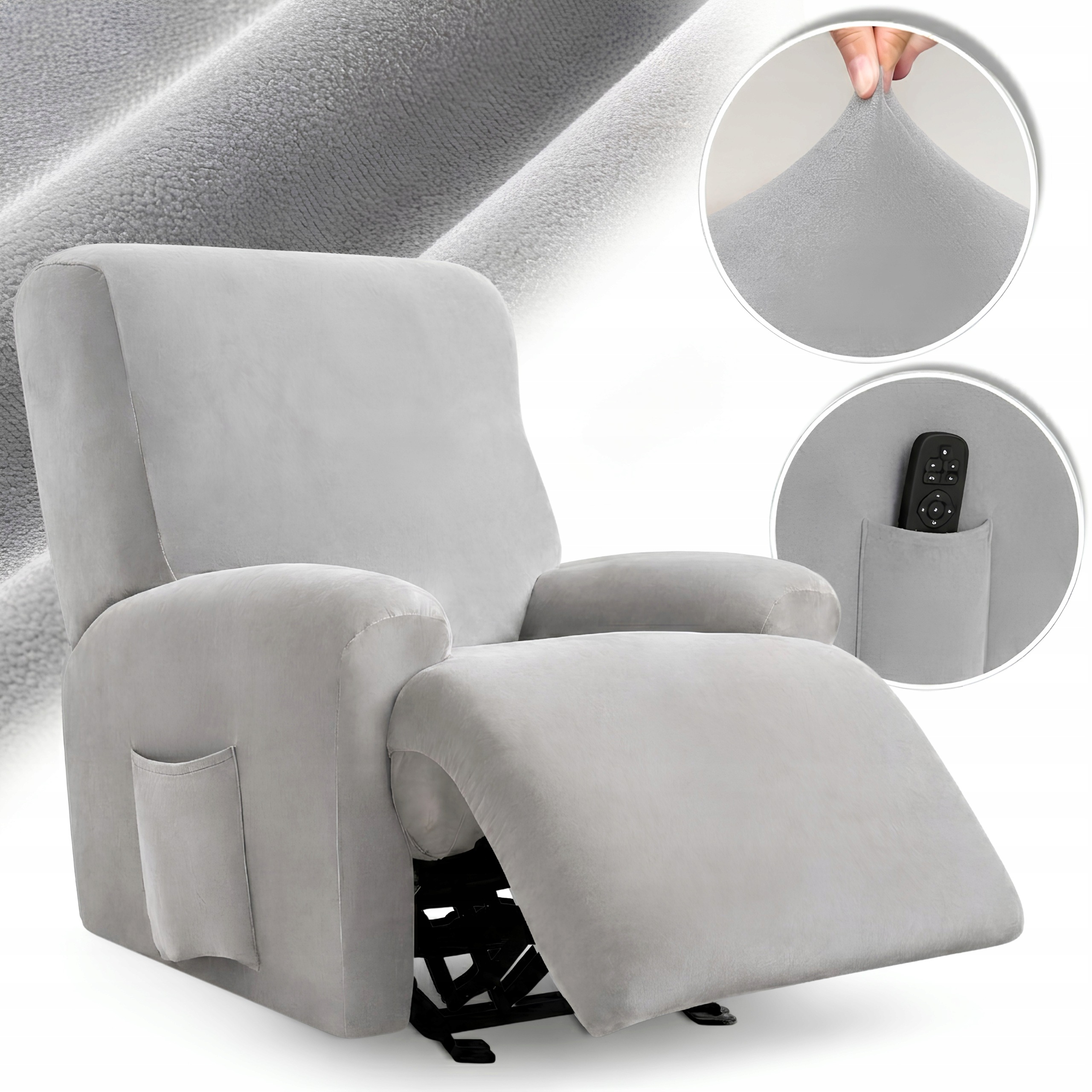 Potah Na Rozkládací Křeslo Relax Odpočinkový Velur Elastický Oeko Tex