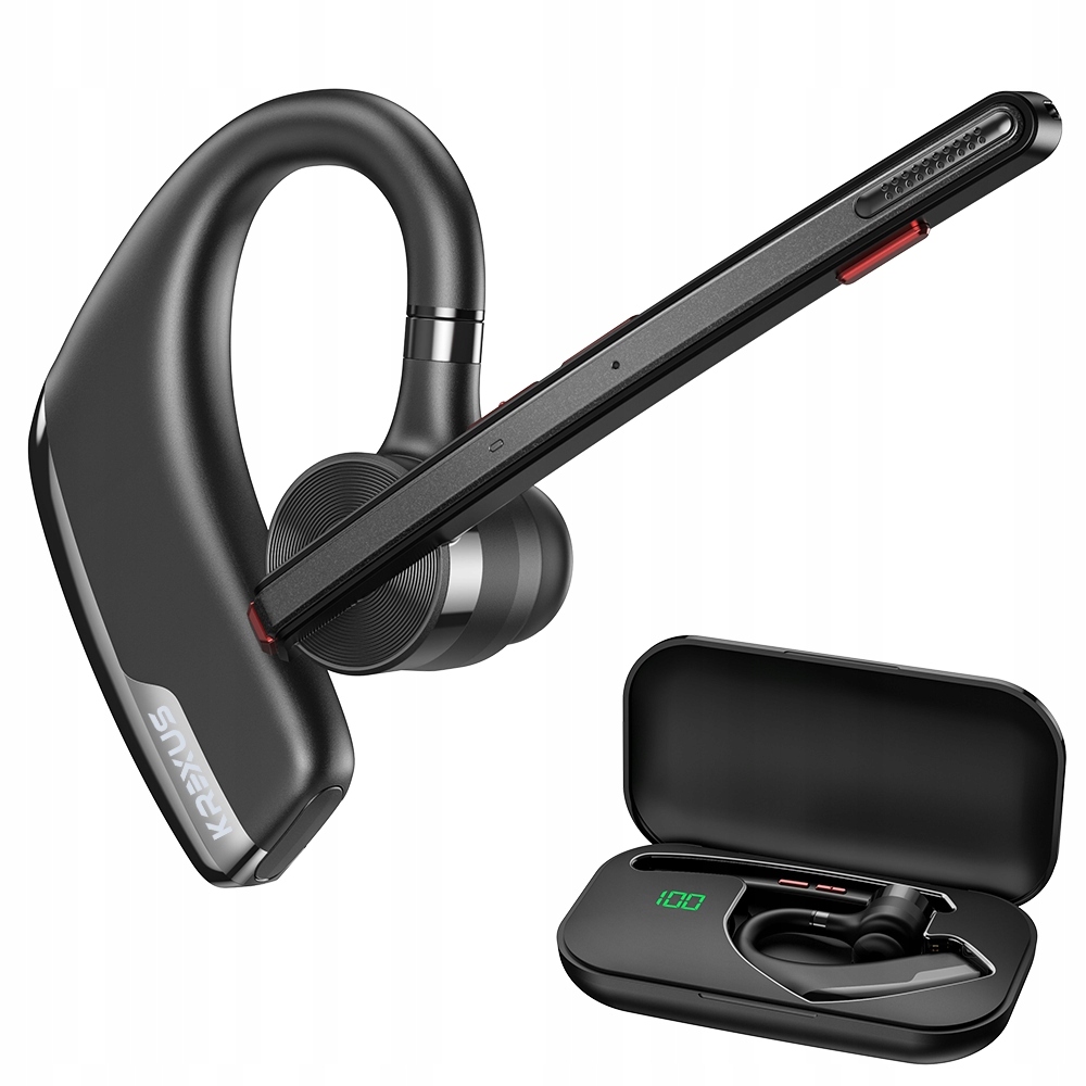 Słuchawka Bluetooth 5.2 Pro QCC Krexus CVC Dual-Mic HD audio + Powerbank