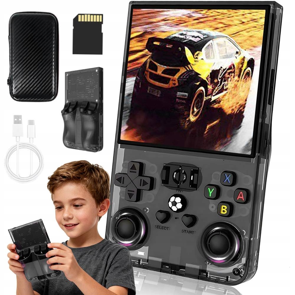 Přenosná Mobilní Retro Herní Konzole 18000 Her Ips 3,5" 64GB Černá