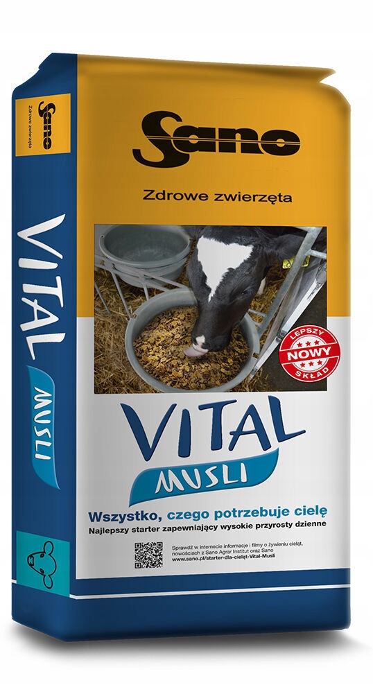 Sano Vital Musli pasza dla cieląt owiec kóz na 1 okres w fo