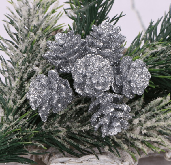 SZYSZKI BROKATOWE SREBNE 2CM PĘCZEK 6 SZTUK ŚWIĘTA Marka Emized