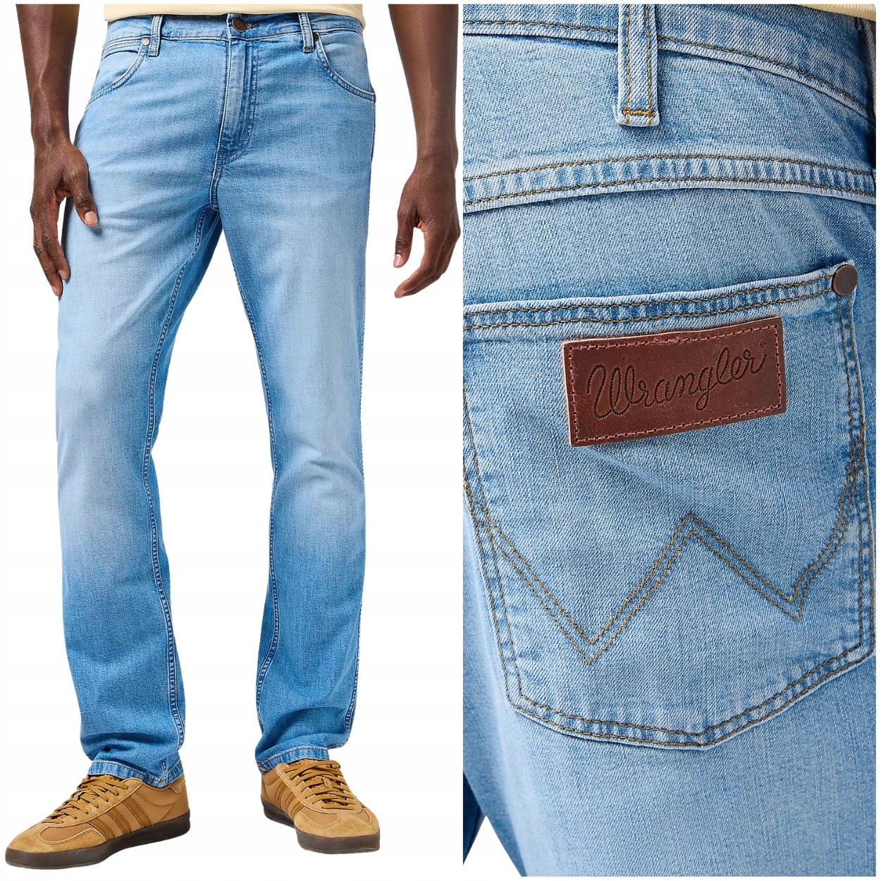 Wrangler Greensboro Slate Shade lehké tenké džínové kalhoty W40 L32