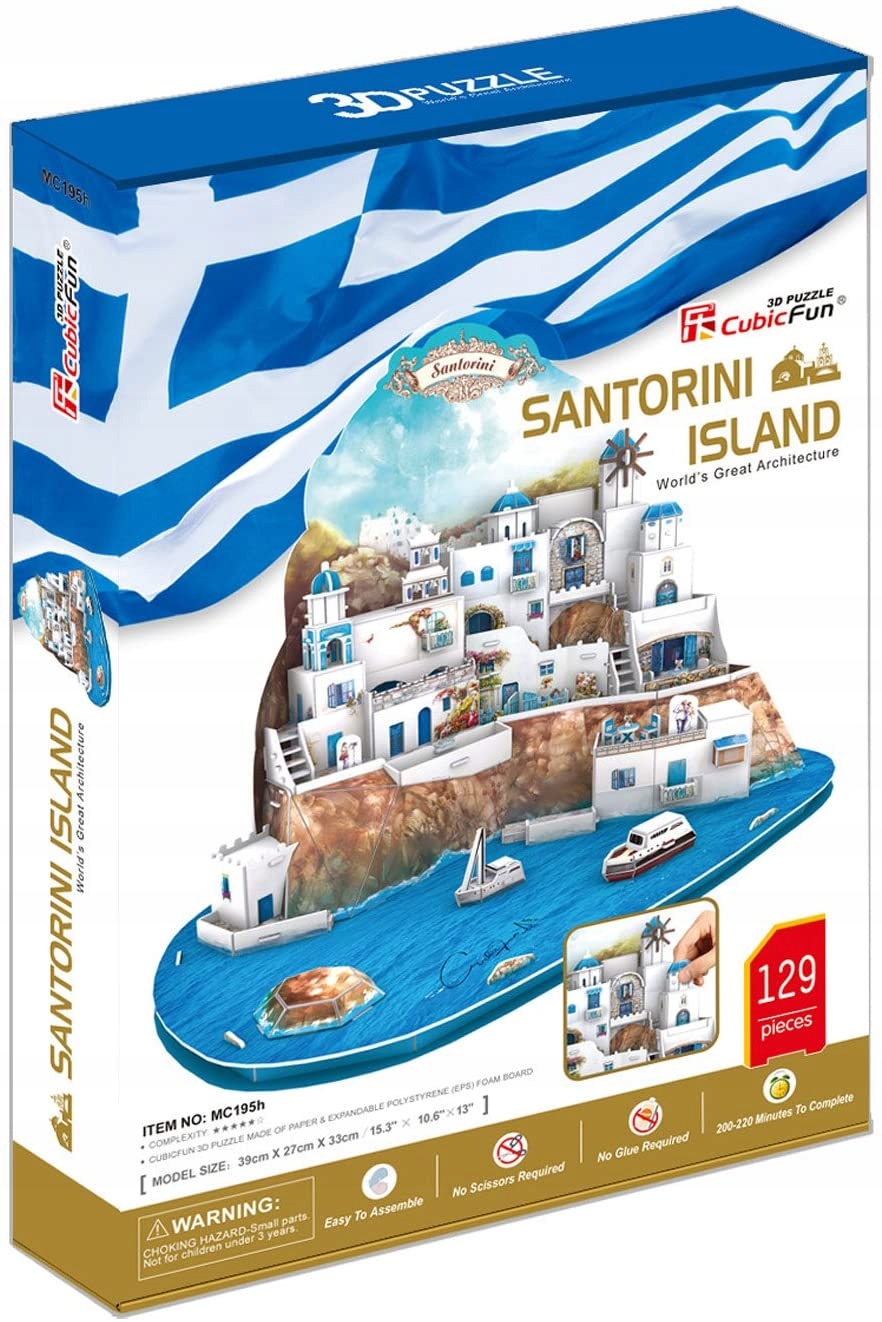 

Puzzle 3D Cubic Fun XXL 129 el. Wyspa Santorini