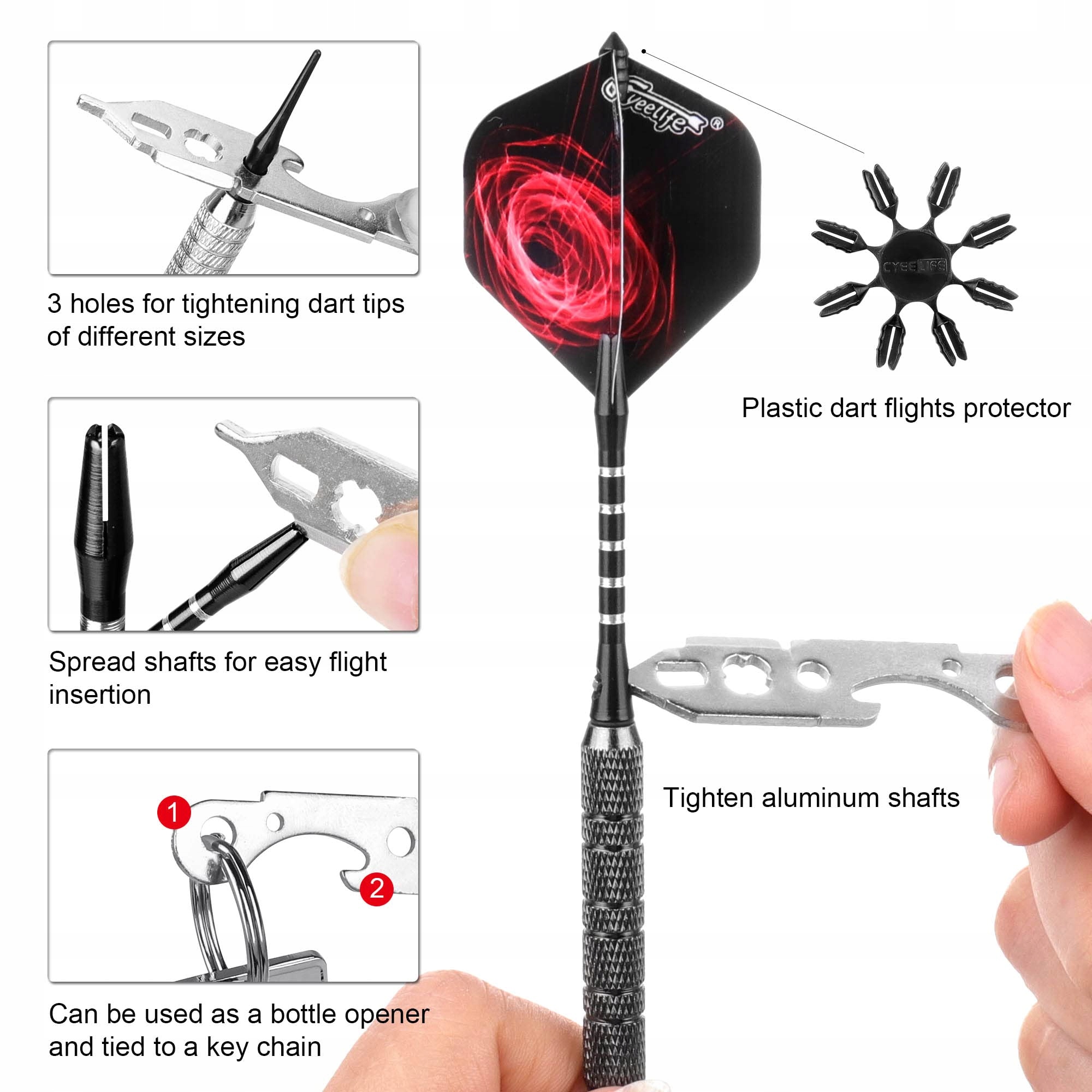 CYEELIFE Zestaw 12 Rzutków Soft 18g Aluminiowe Trzonki Groty — miniatura 5