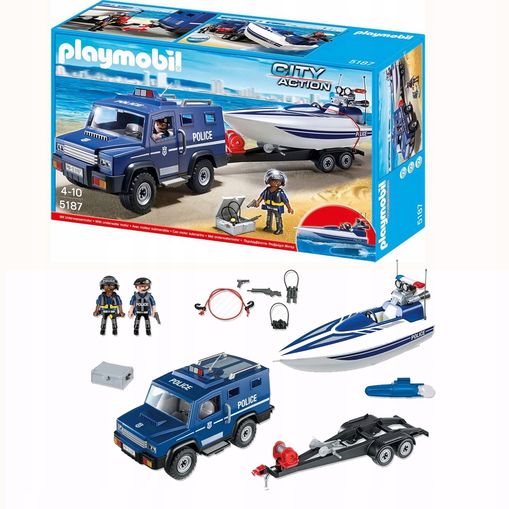 

Playmobil Pojazd Terenowy Policji Z Motorówką 5187