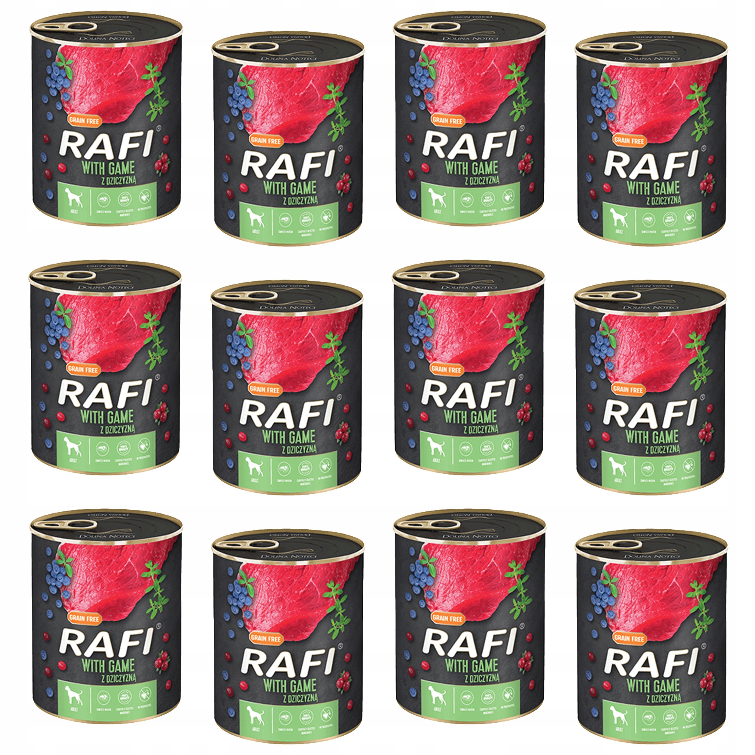 Levně Dolina Noteci Rafi Krmivo mokré pro psa Zvěřina 12 x 800 g