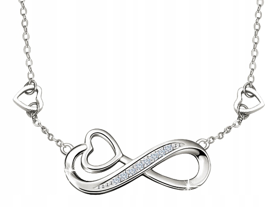 Stříbro náhrdelník srdce řetízek dámský přívěsek stříbro 925 nekonečno
