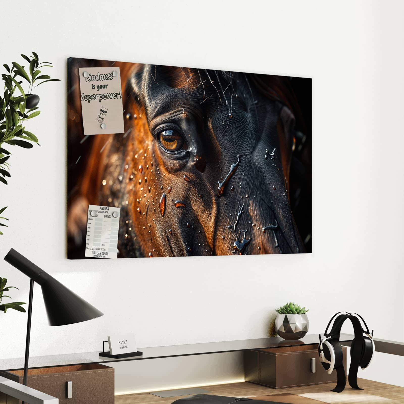 Magnetická tabule Oko koně Déšť 60 × 40 cm