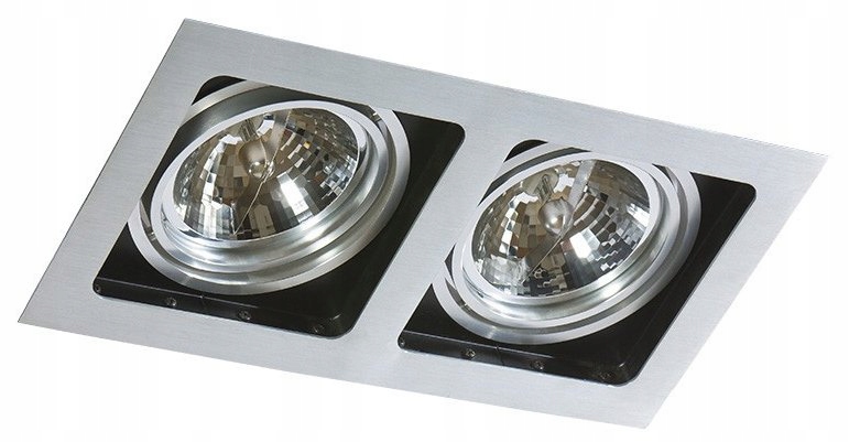 Podwójna srebrna oprawa wpuszczana oczko Sisto 2